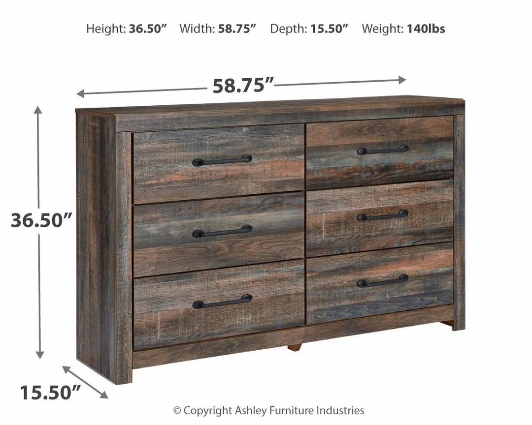 Deals 🎉 Signature Design By Ashley® Drystan - Multi - 6 Pc. - 👗 Dresser, Mirror, Chest, King Panel Headboard, Nightstand, Bed Frame 🔔 4 Signature Design By Ashley® Drystan - Multi - 6 Pc. - Dresser, Mirror, Chest, King Panel Headboard, Nightstand, Bed Frame