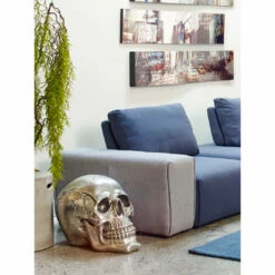 Moe's Home Collection Table Decor Yorick Skull Gun Metal