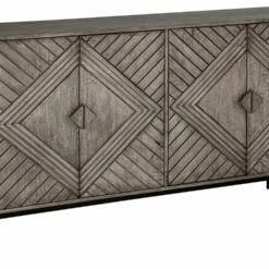 Ashley Furniture Treybrook - Distressed Gray - 4 Door Accent Cabinet
