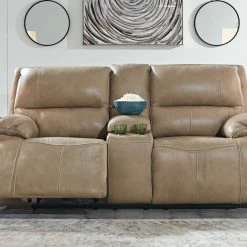 Signature Design By Ashley® Reclining Furniture Ricmen - 2 Seat Power Reclining Sofa Adjustable Headrest, Power Reclining Loveseat With Adjustable HDRST