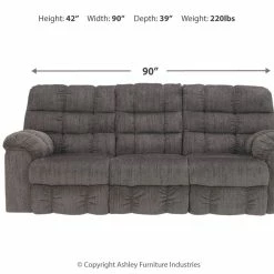 Ashley Furniture Acieona - Slate - Rec Sofa W/drop Down Table