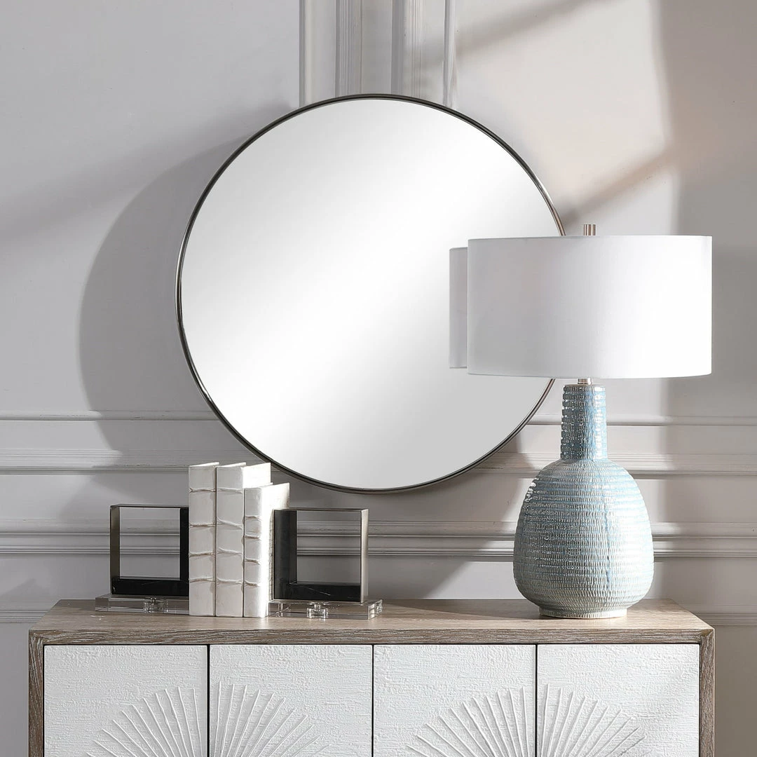 Wholesale 🔥 Accessories Uttermost Coulson Nickel Round Mirror 🎉 9 Accessories Uttermost Coulson Nickel Round Mirror