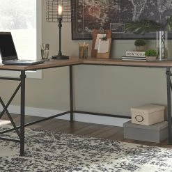 Ashley Furniture Desks Jaeparli - Grayish Brown/black - L-desk