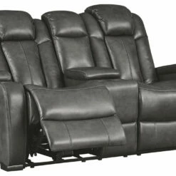 Signature Design By Ashley® Loveseats Turbulance - Quarry - Pwr Rec Loveseat/con/adj Hdrst