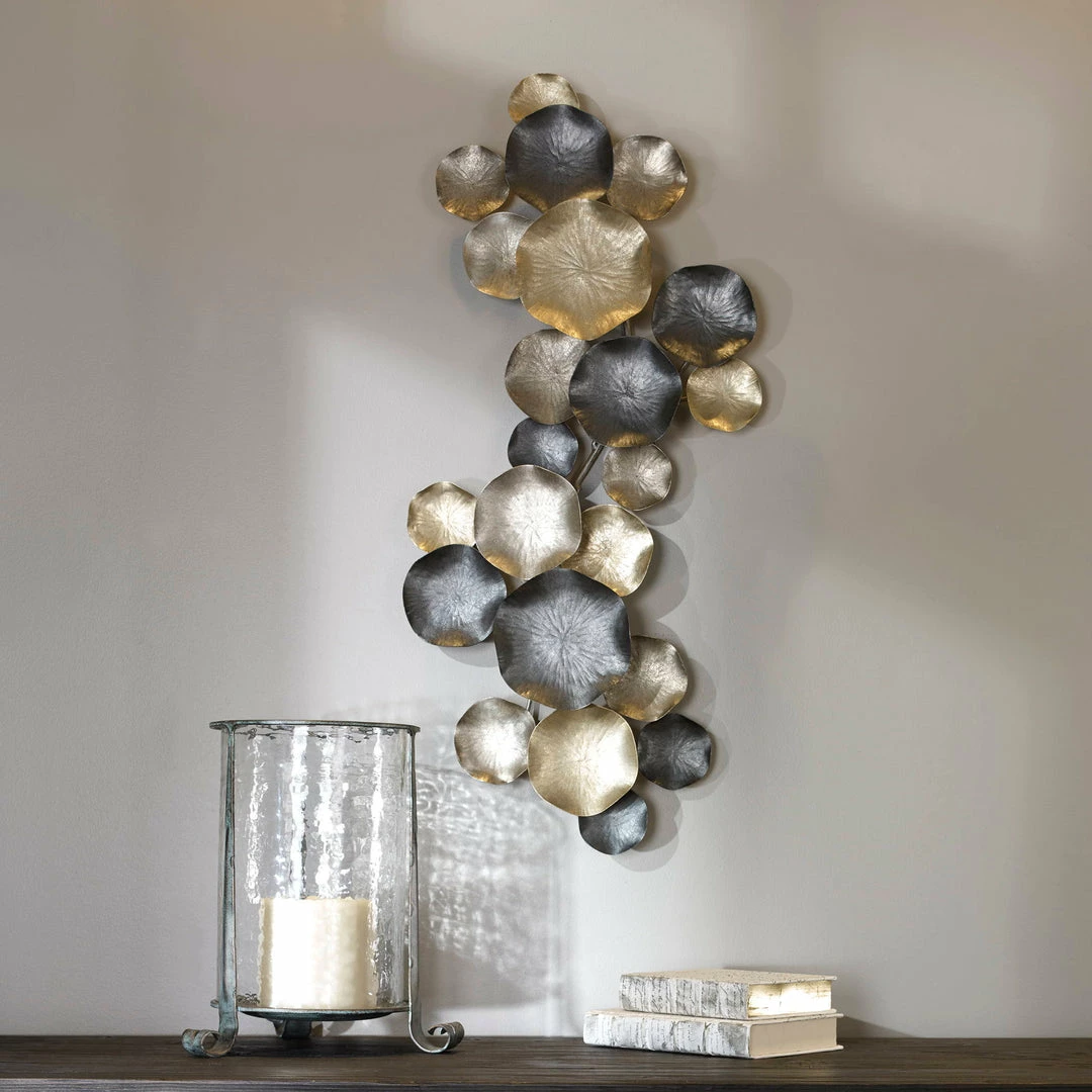 New ⭐ Uttermost Lying Lotus Metal Candleholders Table Decor ✨ 6 Uttermost Lying Lotus Metal Candleholders Table Decor