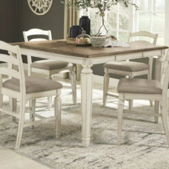 Ashley Furniture Realyn - White - Square Drm Counter Ext Table