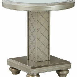 Ashley Furniture Tables Chevanna - Platinum - Round End Table