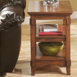 Ashley Furniture Tables Cross - Medium Brown - Chair Side End Table