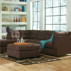 Benchcraft® Living Room Sets Maier - Walnut - 3 Pc. - Left Arm Facing Chaise 2 Pc Sectional, Ottoman