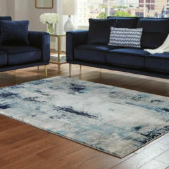 Ashley Furniture Leonelle - Cream/blue/gray - Medium Rug Accessories