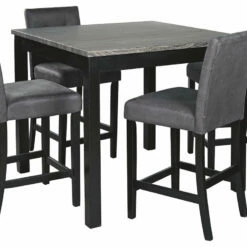 Ashley Furniture Dining Room Sets Garvine - Black / Gray - Square Counter Tbl Set (5/cn)