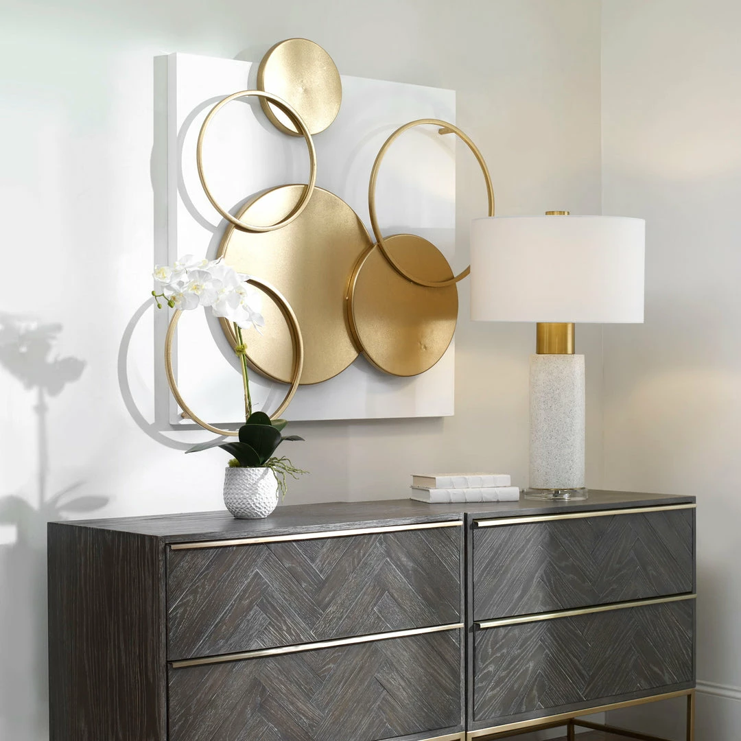 Deals ๐ Uttermost Adagio Golden Disk Wall Art Accessories โ 6 Uttermost Adagio Golden Disk Wall Art Accessories