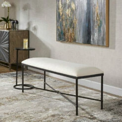 Uttermost Avenham Black Framed Bench Benches
