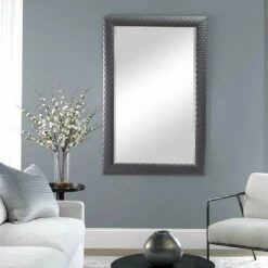 Hot Sale ✨ Uttermost Caldera Textured Gray Mirror ⌛ 11 Uttermost Caldera Textured Gray Mirror