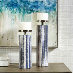 Uttermost Havana Blue Candleholders, S/2 Table Decor