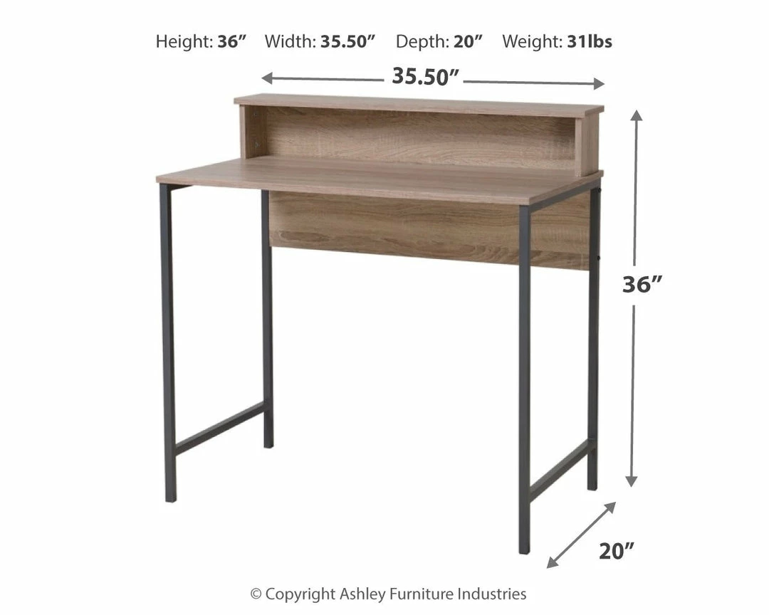 Discount 🔥 Ashley Furniture Desks Titania - Light Brown/gunmetal - Home Office Small Desk 😍 8 Ashley Furniture Desks Titania - Light Brown/gunmetal - Home Office Small Desk