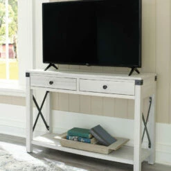 Ashley Furniture Bayflynn - Whitewash - Console Sofa Table With 2 Drawers Tables