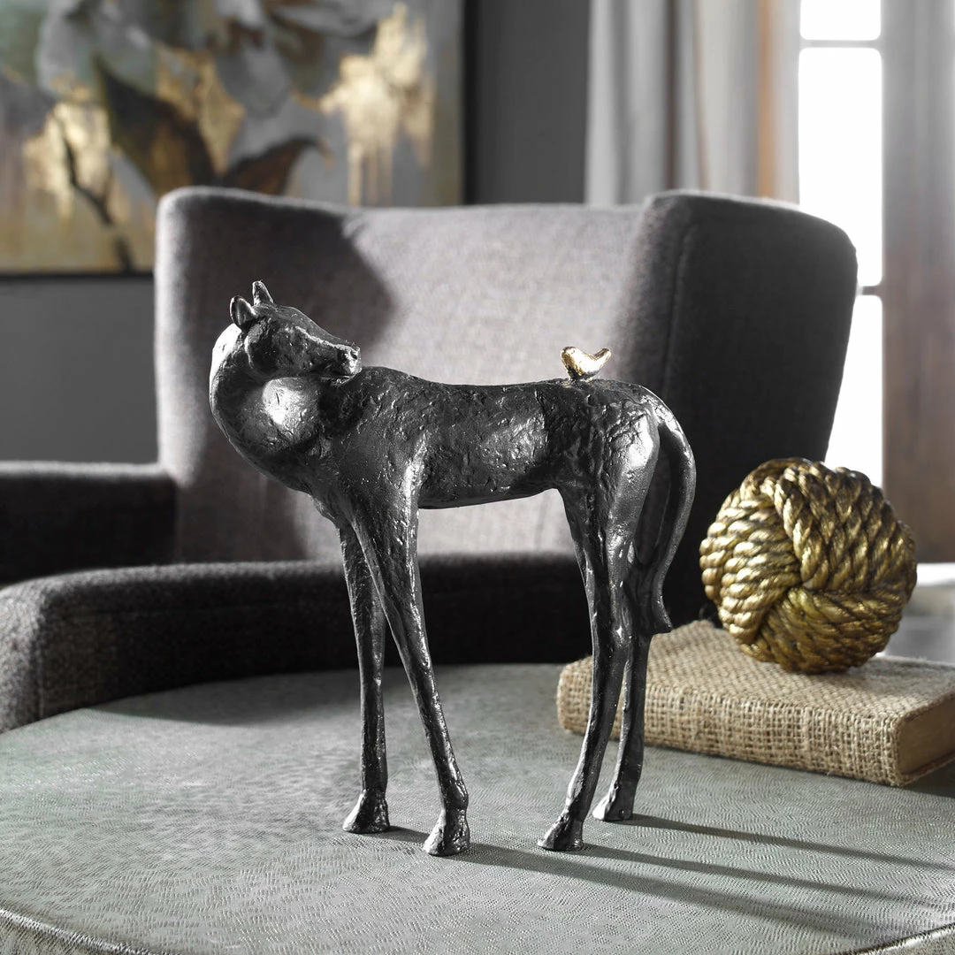 Discount 🎁 Uttermost Hello Friend Horse Sculpture Table Decor 😀 4 Uttermost Hello Friend Horse Sculpture Table Decor
