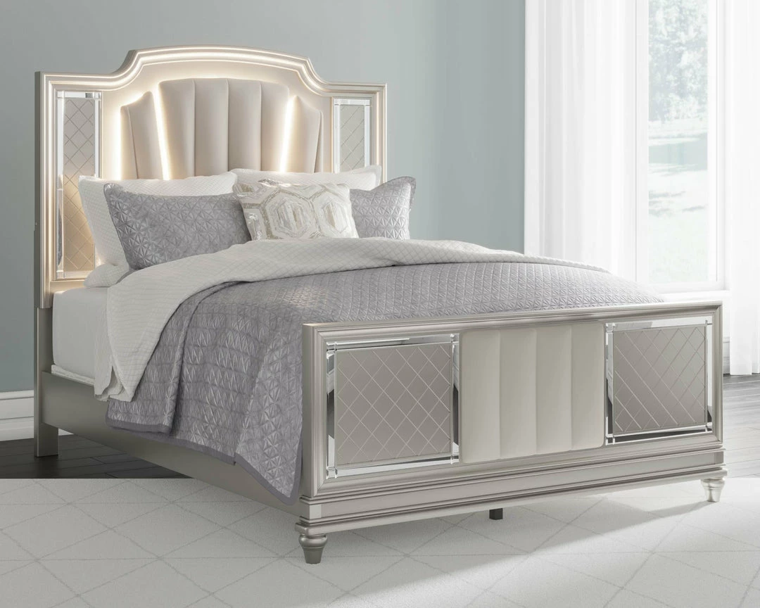 Coupon 🤩 Signature Design By Ashley® Bedroom Sets Chevanna - Platinum - 7 Pc. - 👗 Dresser, Mirror, Queen Upholstered Panel Bed, 2 Nightstand 🔥 6 Signature Design By Ashley® Bedroom Sets Chevanna - Platinum - 7 Pc. - Dresser, Mirror, Queen Upholstered Panel Bed, 2 Nightstand