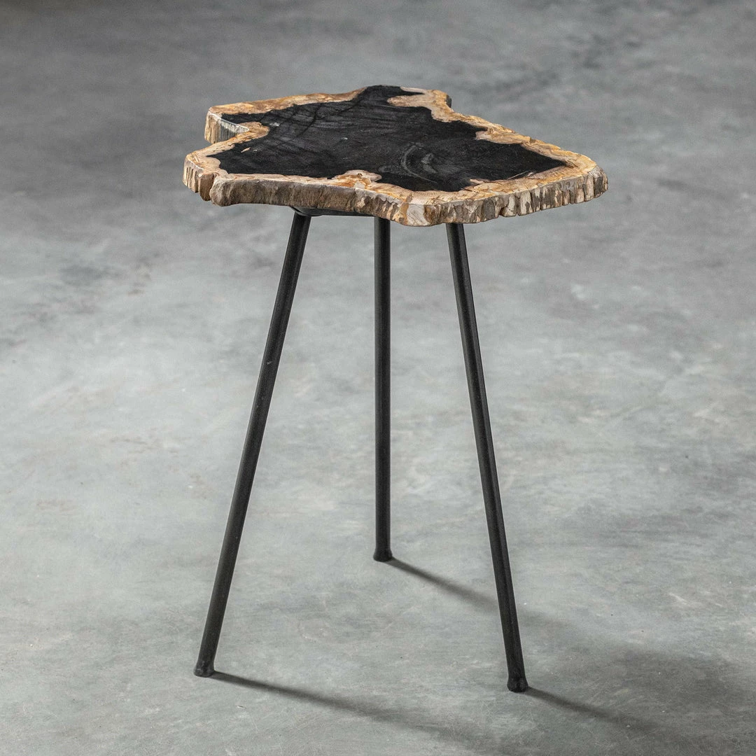 Flash Sale 👍 Tables Uttermost Mircea Petrified Wood Accent Table 🧨 7 Tables Uttermost Mircea Petrified Wood Accent Table