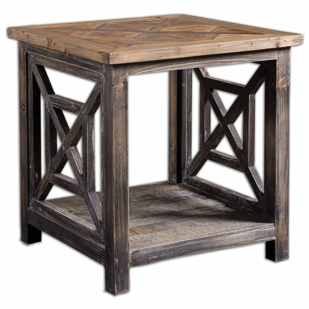 Promo 🧨 Uttermost Spiro Reclaimed Wood End Table 💯 3 Uttermost Spiro Reclaimed Wood End Table