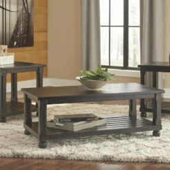 Ashley Furniture Mallacar - Black - Occasional Table Set (3/cn)