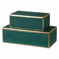 Uttermost Karis Emerald Green Boxes S/2 Table Decor