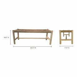 Moe's Home Collection Hawthorn Bench Large Natural