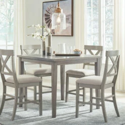 Signature Design By Ashley® Parellen - Dark Gray - 5 Pc. - Counter Table, 4 Barstools Dining Room Sets