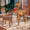 Ashley® Berringer - Rustic Ultimate Best In Class Drop Leaf Table, 2 Upholstered Side Chairs