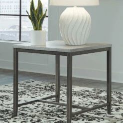 Ashley Furniture Shybourne - Gray/aged Bronze - Square End Table