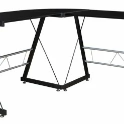 Ashley Furniture Mallistron - Black/silver - L-desk