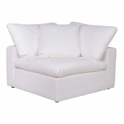 Moe's Home Collection Sectional Pieces Clay Corner Chair Livesmart Fabric White
