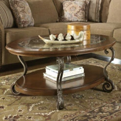 Ashley Furniture Tables Nestor - Medium Brown - Oval Cocktail Table