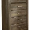 Deals ๐คฉ Ashley Furniture Juararo - Dark Brown - Five Drawer Chest ๐ 2 Ashley Furniture Juararo - Dark Brown - Five Drawer Chest