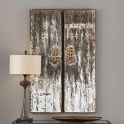 Uttermost Giles Aged Wood Wall Art, S/2
