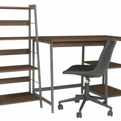 Ashley Furniture Soho - Light Best Gunmetal - Home Office Desk And Shelf