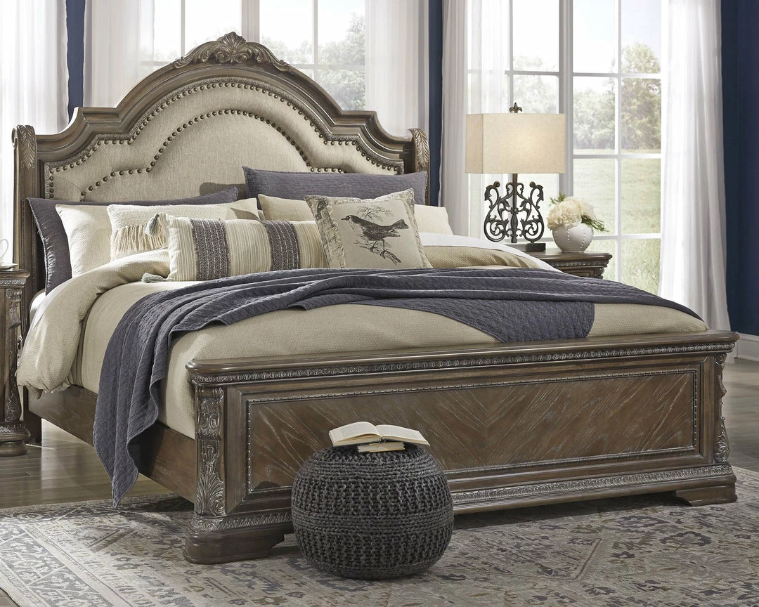 Discount 😀 Signature Design By Ashley® Charmond - Brown - California King Upholstered Sleigh Bed Beds ✨ 3 Signature Design By Ashley® Charmond - Brown - California King Upholstered Sleigh Bed Beds