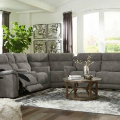 Signature Design By Ashley® Next-Gen DuraPella - 2 Seat Power Recliner Sofa Adjustable Headrest, Power Reclining Loveseat With CON/Adjustable Headrest, Cocktail & 2 End Tables Living Room Sets