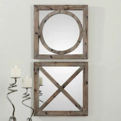 Accessories Uttermost Baci E Abbracci, Wooden Mirrors S/2