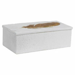 Table Decor Uttermost Nephele White Stone Box