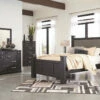 Signature Design By Ashley® Bedroom Sets Reylow - Dark Ultimate Best In Class Dresser, Mirror, Upholstered Poster Bed