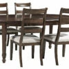 Signature Design By Ashley® Adinton - Reddish Best Linen - Oval Dining Room Extension Table, 4 Side Chairs