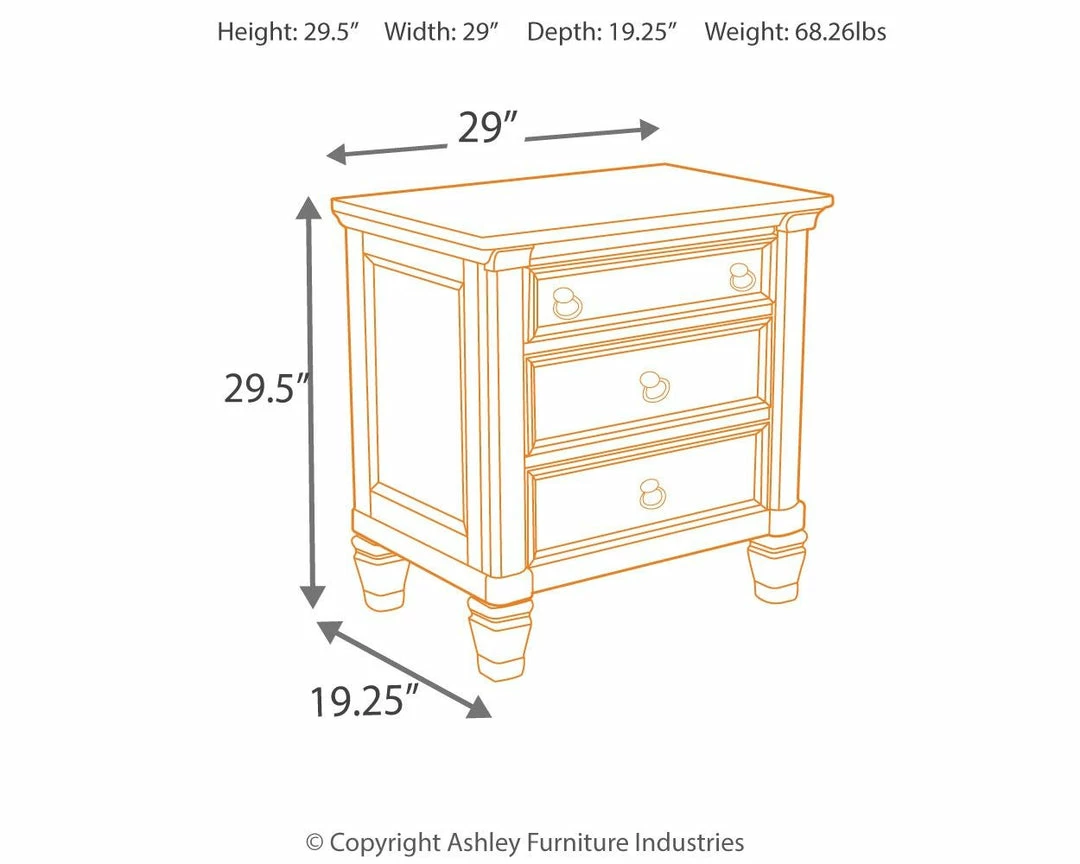 New ⌛ Ashley Furniture Prentice - White - Three Drawer Night Stand Nightstands 😉 4 Ashley Furniture Prentice - White - Three Drawer Night Stand Nightstands