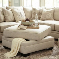 Ashley Furniture Luxora - Bisque - Ottoman With Storage