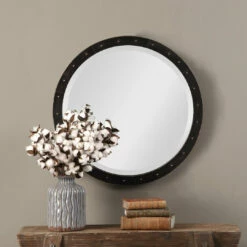 Accessories Uttermost Beldon Round Industrial Mirror