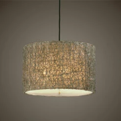 Uttermost Knotted Rattan Light Drum Pendant