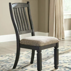 Ashley Furniture Tyler - Black/grayish Brown - Dining Uph Side Chair (2/cn) - Slatback