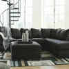Signature Design By Ashley® Darcy - Black - 3 Pc. - Left Arm Facing Sofa 2 Pc Sectional, Ottoman Living Room Sets