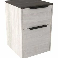 Signature Design By Ashley® Home Office Sets Dorrinson - Two-tone - Desk, File Cabinet, Swivel Desk Chair